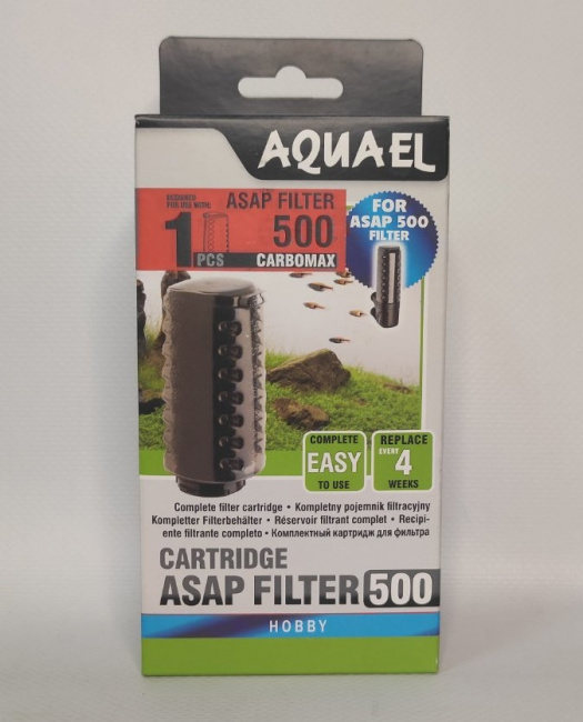 Сменный картридж  Aquael ASAP 500 c угольной губкой. 