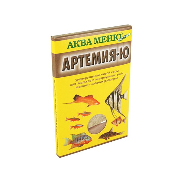 АРТЕМИЯ — Ю — универсальный живой корм для мальков и аквариумных рыб, 35 г +1 упаковка в подарок
