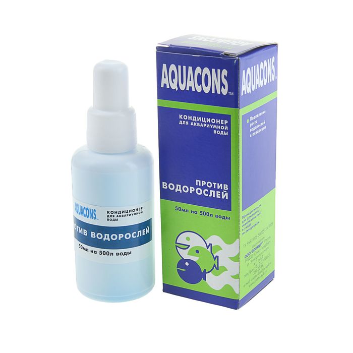 ЗООМИР Aquacons Против водорослей 50 мл +1 шт. в подарок