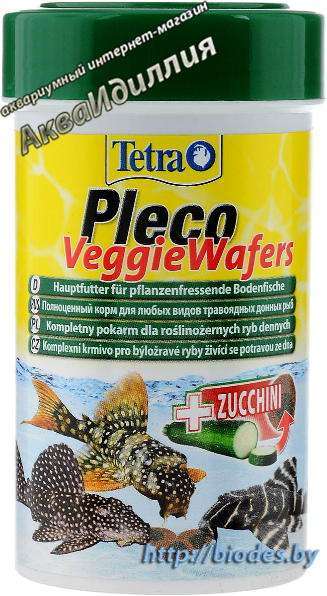 Tetra Pleco Veggie Wafers 100 мл, корм для травоядных донных рыб