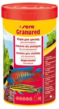 Sera  Granured (гранулы), 1000ml/600g  - корм для плотоядных цихлид (гранулы)