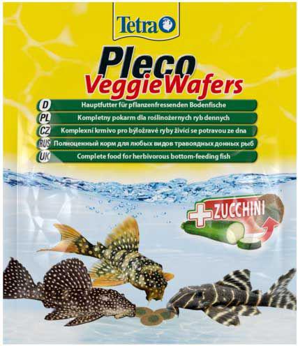 TetraPleco Veggie Wafers (пластинки) 15г - корм для растительноядных донных рыб