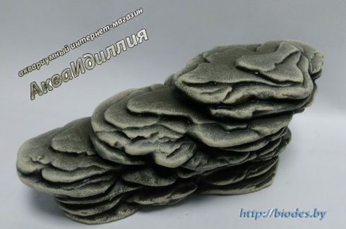 Камень для террариума: подставка для черепах большая суша К-26с серый, 23 x 11 x 11 см