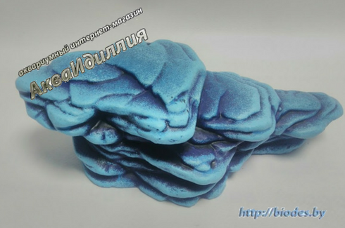 Камень для террариума: подставка для черепах суша К-25 синяя, 17 x 9 x 7 см