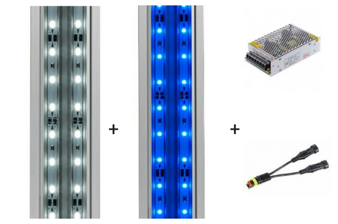 Комбинация светильник Eheim powerLED daylight 30 W + светильник Eheim powerLED actinic blue 30 W + блок питания power supply + тройник-коннектор Y на две лампы