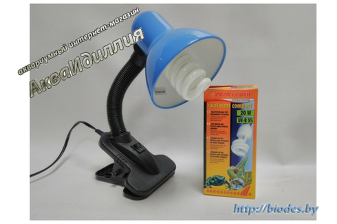 Комплект Лампа для террариума (излучение УФ) комплект UV-B 5% 20 Вт
