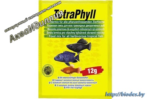 Tetra Phyll (хлопья) 12 г для травоядн. декоративных рыб
