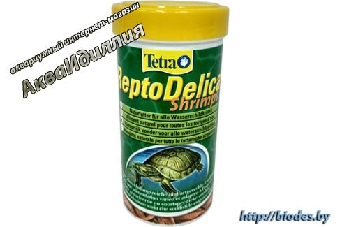 Tetra ReptoDelca Shrimps 250 мл — натуральное лакомство для водных черепах (креветки)